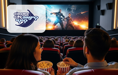 סינמה סיטי - זוג כרטיסים לסרט עם פופקורן ושתיה