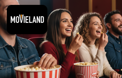 מובילנד - כרטיס זוגי לסרט כולל פופקורן ושתיה
